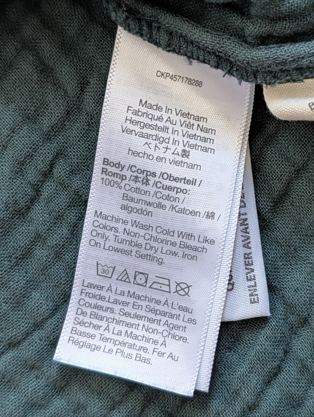 Madewell Womens Slate Green Lightspun Long Sleeve Double Gauze Top Size Large - Picture 11 of 15